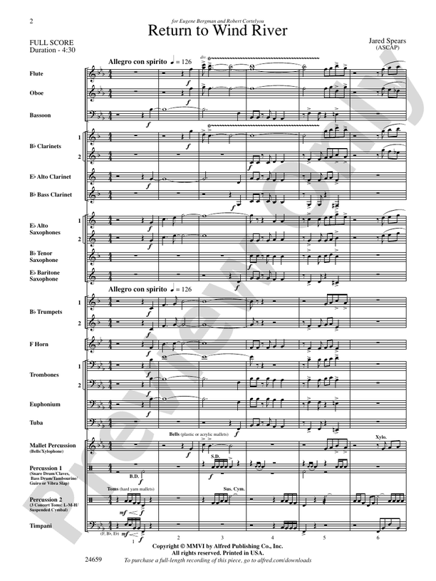 Return To Wind River Score Concert Band Score Digital Sheet Music