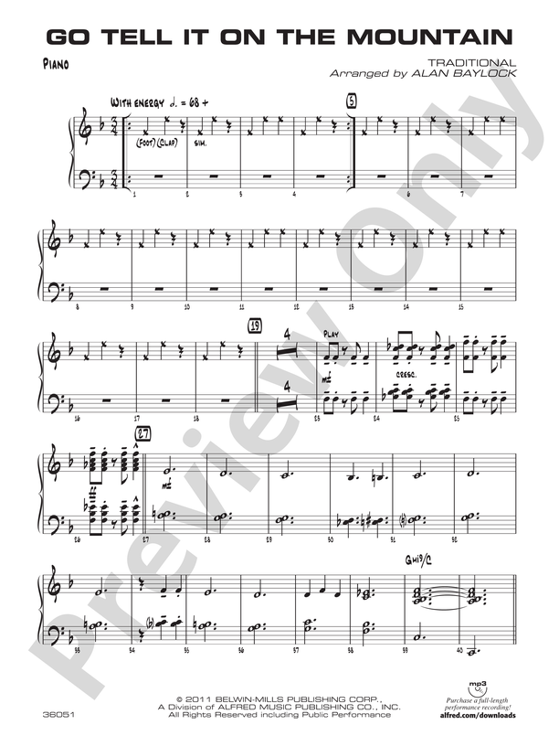 Go Tell It on the Mountain: Piano Accompaniment