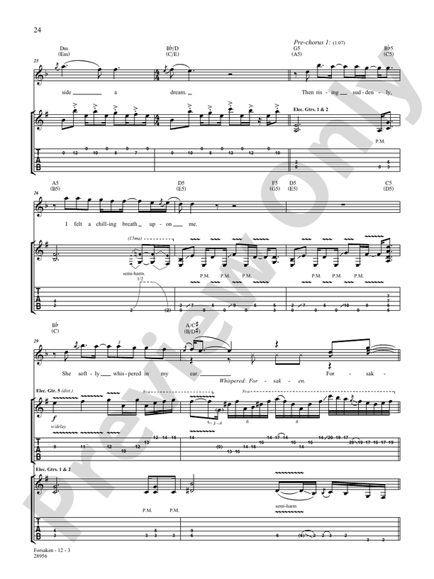 Forsaken: Guitar: Dream Theater - Digital Sheet Music Download