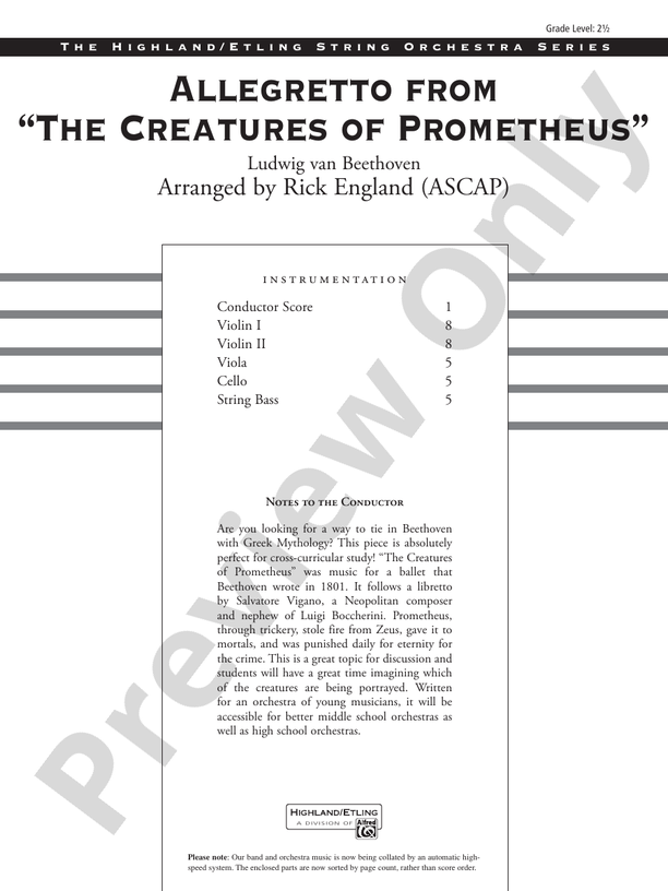 Allegretto from The Creatures of Prometheus