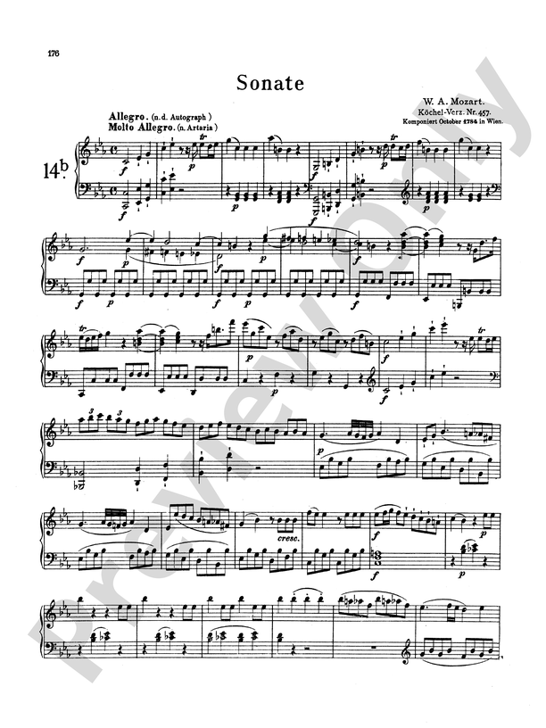 Mozart: Sonatas (Volume B): Sonata In C Minor, K. 457 Part - Digital ...