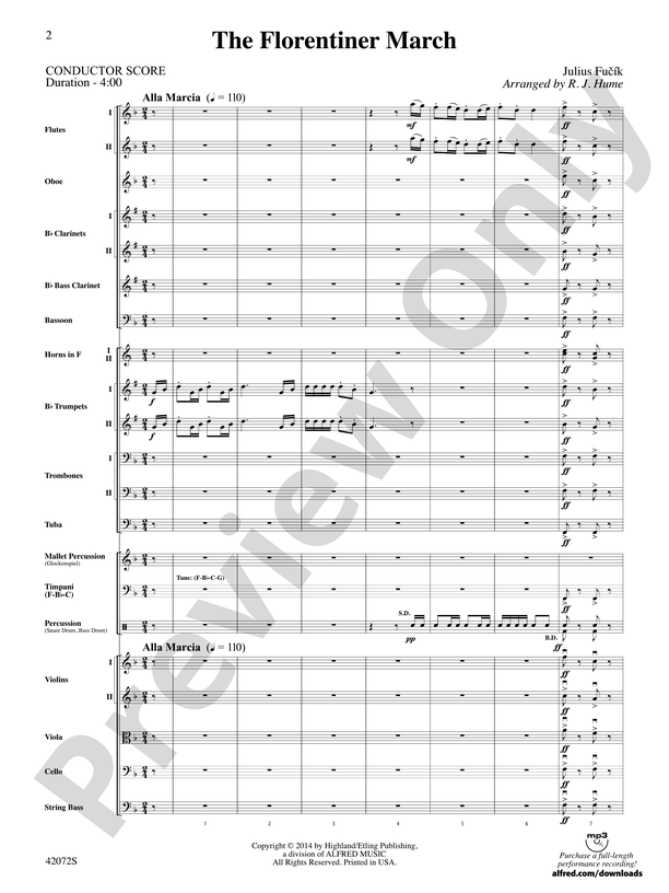 The Florentiner March: Score: Full Orchestra Score - Digital Sheet.