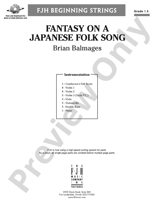 Fantasy on a Japanese Folk Song: Score