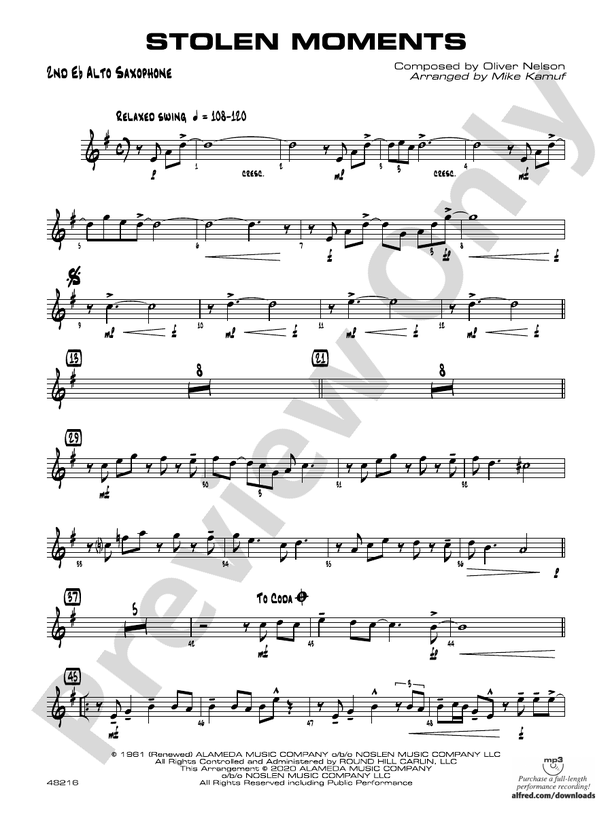 Stolen Moments 2nd Eflat Alto Saxophone 2nd Eflat Alto Saxophone