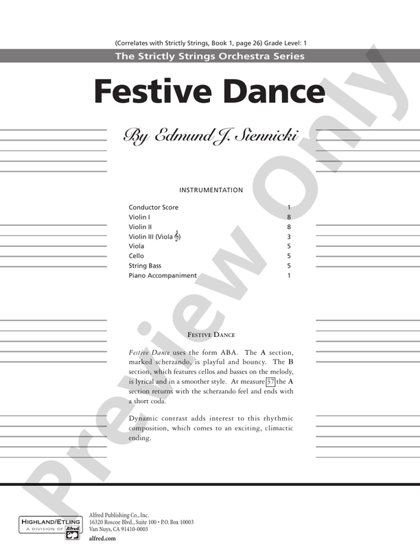 Festive Dance: Score: String Orchestra Score - Digital Sheet Music Download
