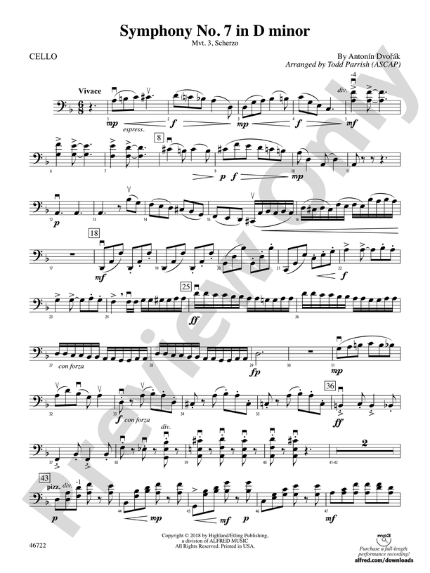 Symphony No. 7 in D Minor: Cello