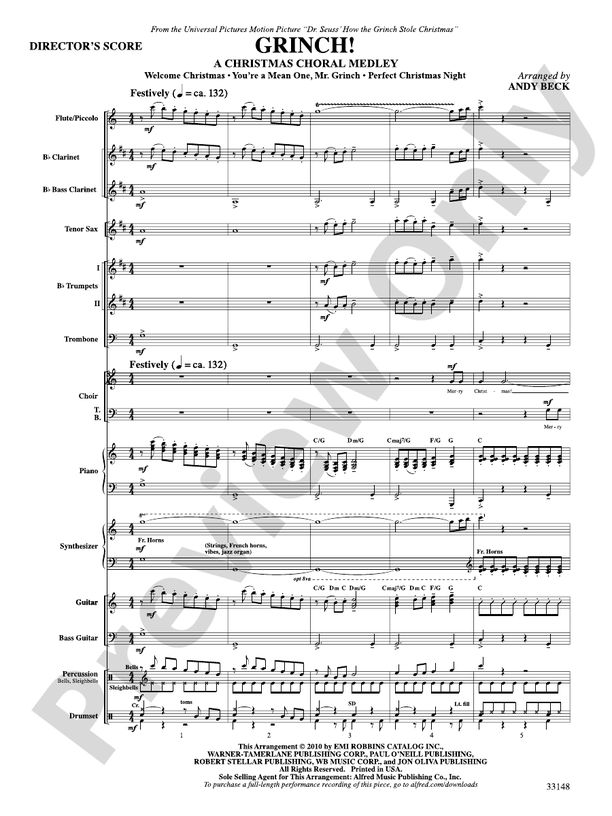 Grinch! A Christmas Choral Medley (from the motion picture Dr. Seuss' How the Grinch Stole Christmas)