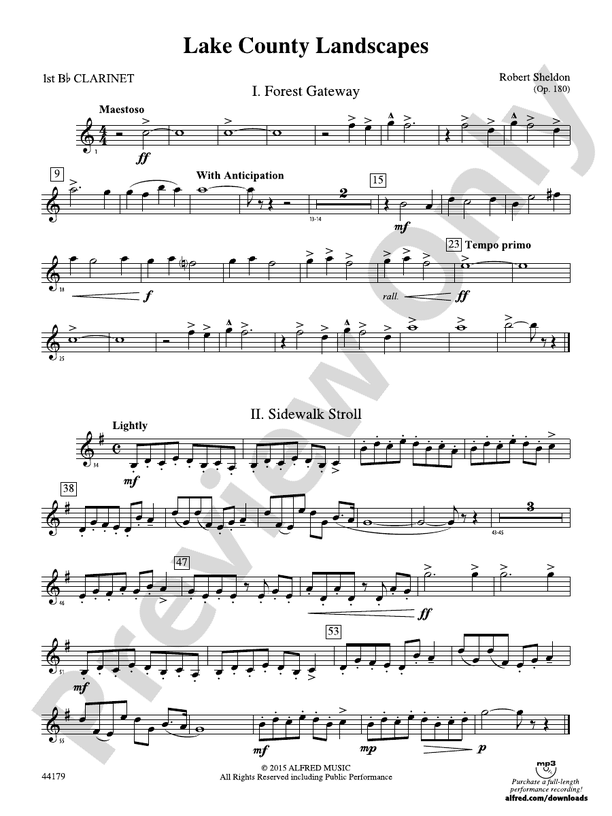 Lake County Landscapes: 1st B-flat Clarinet