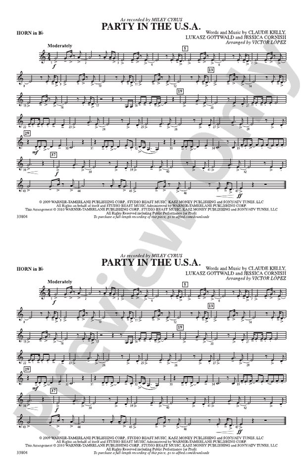 Party in the U.S.A.: Horn in B flat