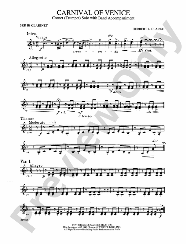 Carnival of Venice (Trumpet) Solo with Band 3rd