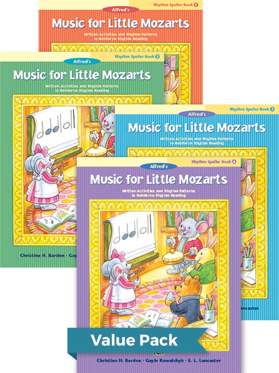 Music for Little Mozarts Rhythm Speller Books 1-4 (Value Pack)