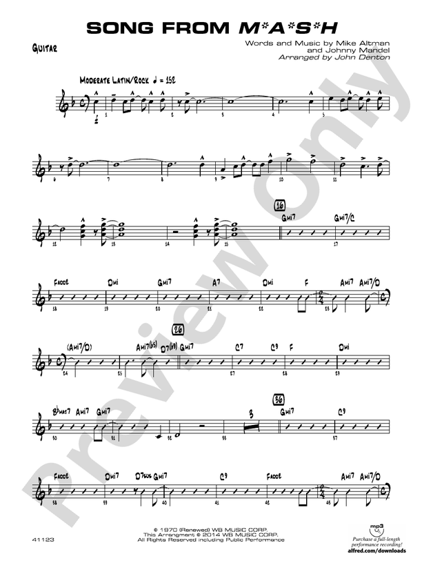 Song from M*A*S*H: Guitar