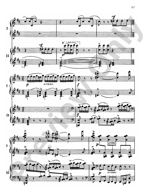 Symphonic Dances, Opus 45 - III. Lento assai / Allegro vivace - Piano Duo (2 Pianos, 4 Hands)