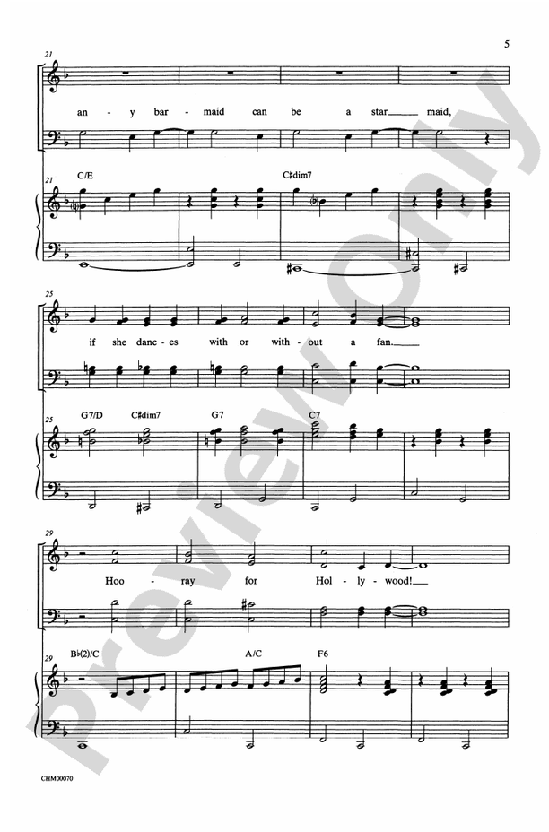 Hooray for Hollywood: SATB Choral Octavo: Richard A. Whiting - Digital ...