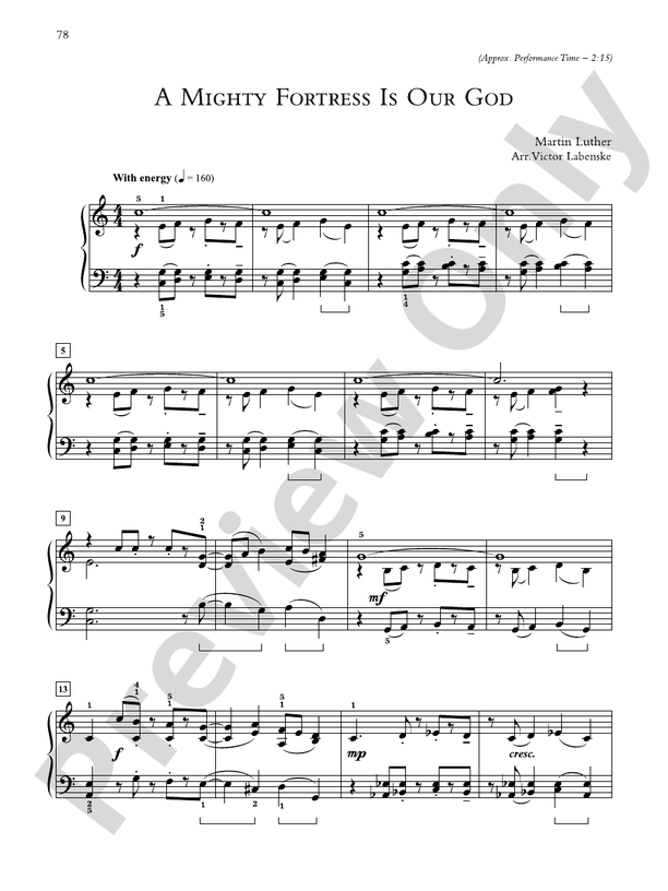 A Mighty Fortress Is Our God - Piano Solo