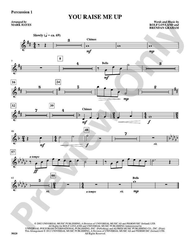 You Raise Me Up: 1st Percussion