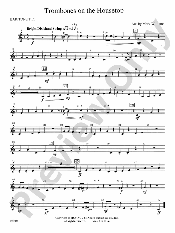 Trombones on the Housetop Baritone T.C. Baritone T.C. Part Digital