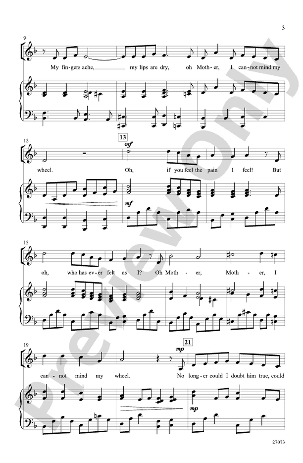 The Spinning Wheel SSA Choral Octavo Ruth Morris Gray Digital Sheet