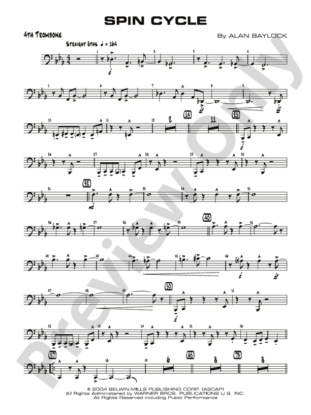 Spin Cycle 4th Trombone 4th Trombone Part Digital Sheet Music Download