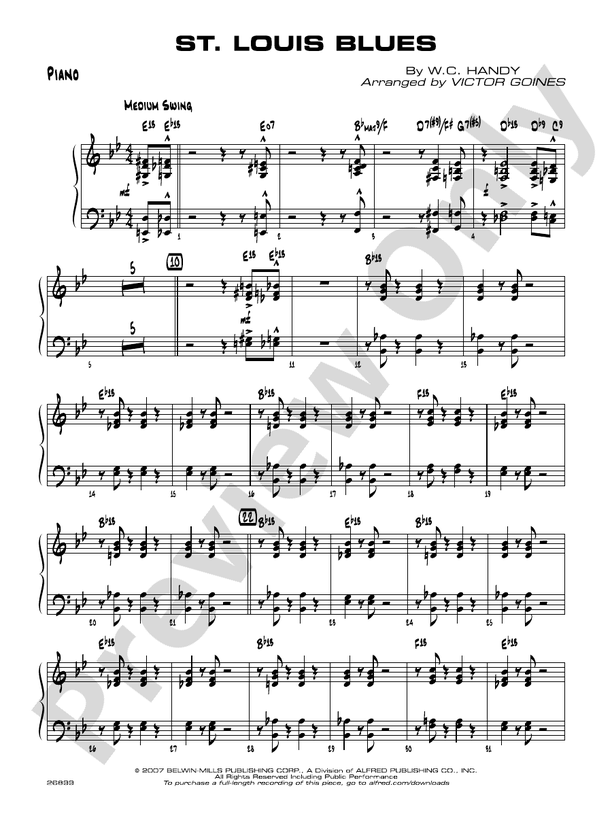 St. Louis Blues: Piano Accompaniment: Piano Accompaniment Part 