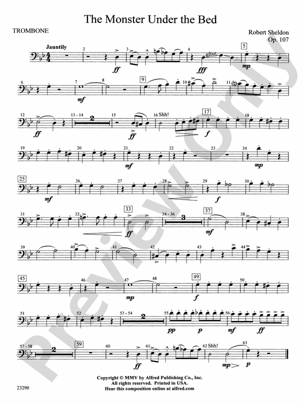 The Monster Under the Bed 1st Trombone 1st Trombone Part Digital