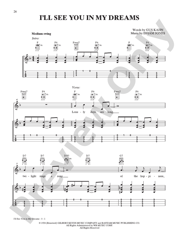 I'll See You in My Dreams Mandolin Gus Kahn Digital Sheet Music