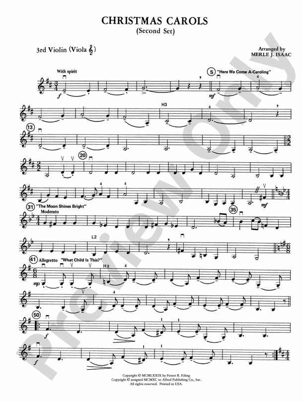 Christmas Carols Set 2 3rd Violin Viola [tc] 3rd Violin Viola [tc] Part Digital Sheet