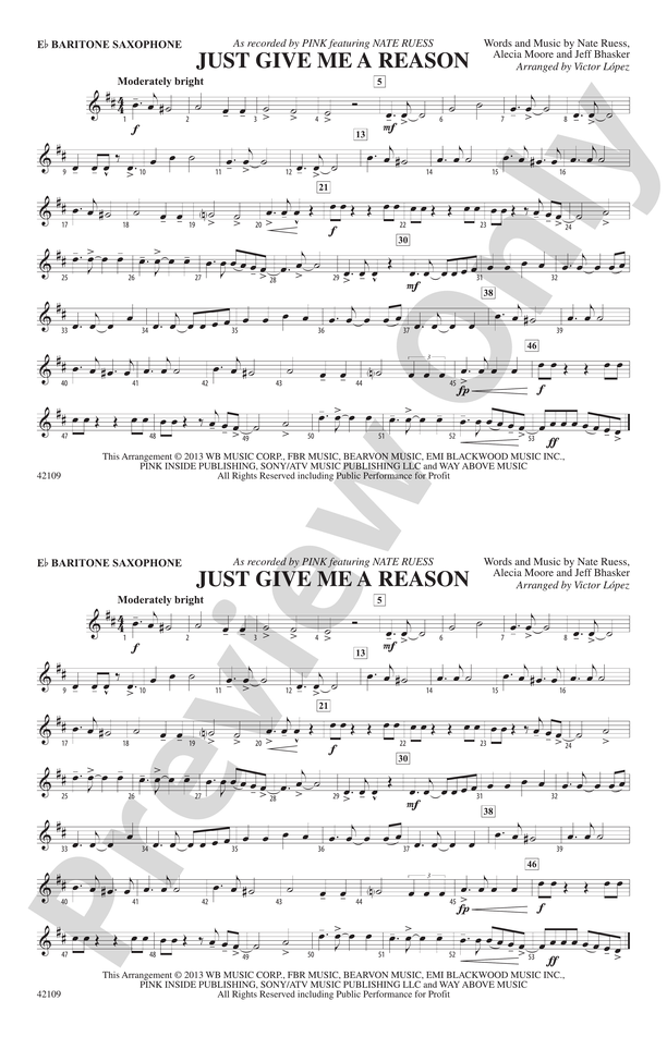 Just Give Me a Reason: E-flat Baritone Saxophone