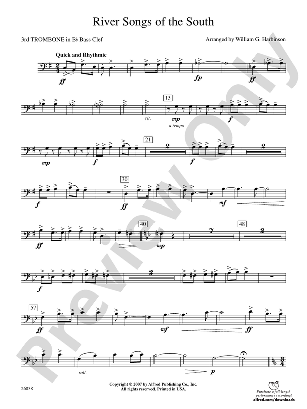 River Songs Of The South: (wp) 3rd B-flat Trombone B.C.: (wp) 3rd B ...