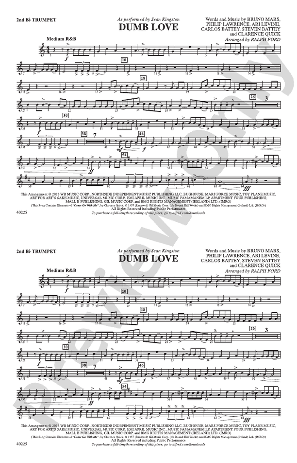 Dumb Love: 2nd B-flat Trumpet