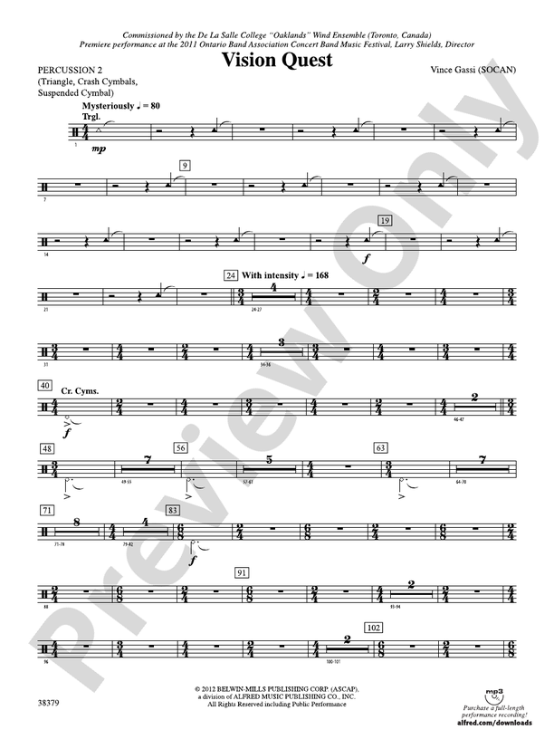 Vision Quest 2nd Percussion 2nd Percussion Part Digital Sheet Music