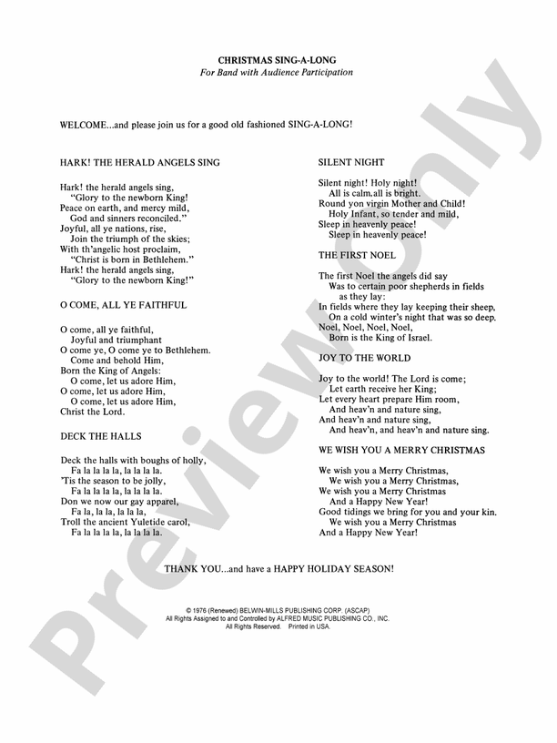 Christmas Sing-a-Long (for Band with Audience Participation