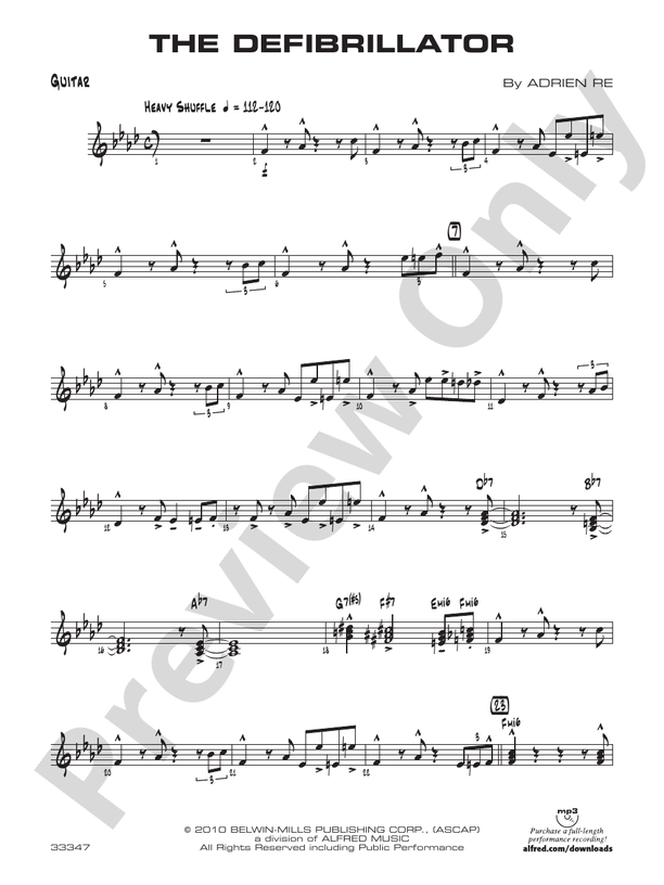 The Defibrillator Guitar Guitar Part Digital Sheet Music Download