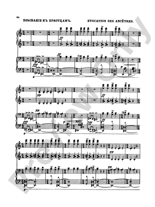 Stravinsky Rite Of Spring Evocation Des Ancetres Part Digital Sheet Music Download 8519