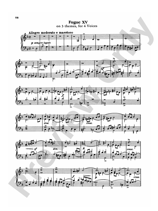 Bach: The Art of the Fugue (Ed. Carl Czerny): Fugue XV Part - Digital ...