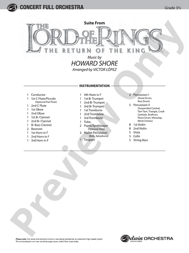 The Lord of the Rings: The Return of the King, Suite from