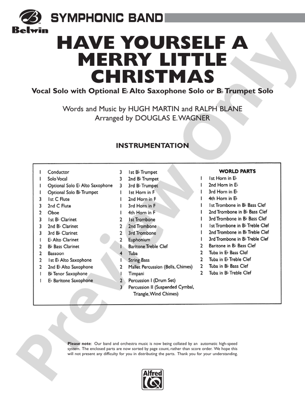 Have Yourself a Merry Little Christmas (Vocal Solo with Opt. E-Flat Alto Saxophone Solo or B-Flat Trumpet Solo)
