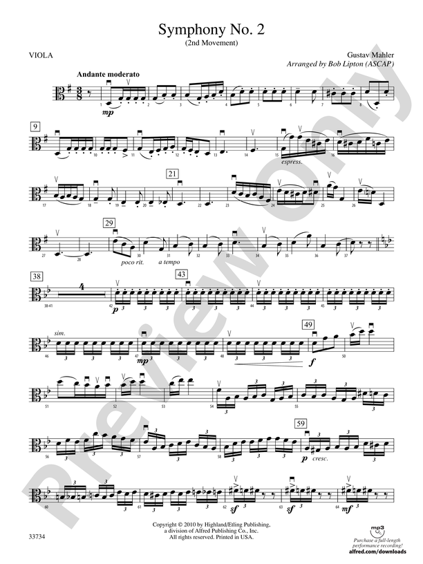 Symphony No. 2 (2nd Movement): Viola
