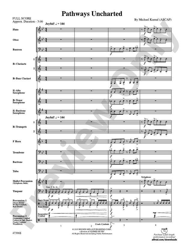 Pathways Uncharted: Concert Band Conductor Score & Parts: Michael Kamuf
