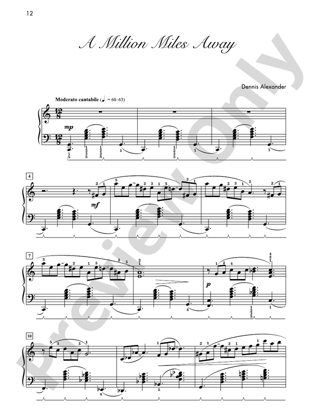 A Million Miles Away - Piano Solo