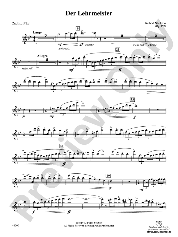 Der Lehrmeister: 2nd Flute: 2nd Flute Part - Digital Sheet Music Download