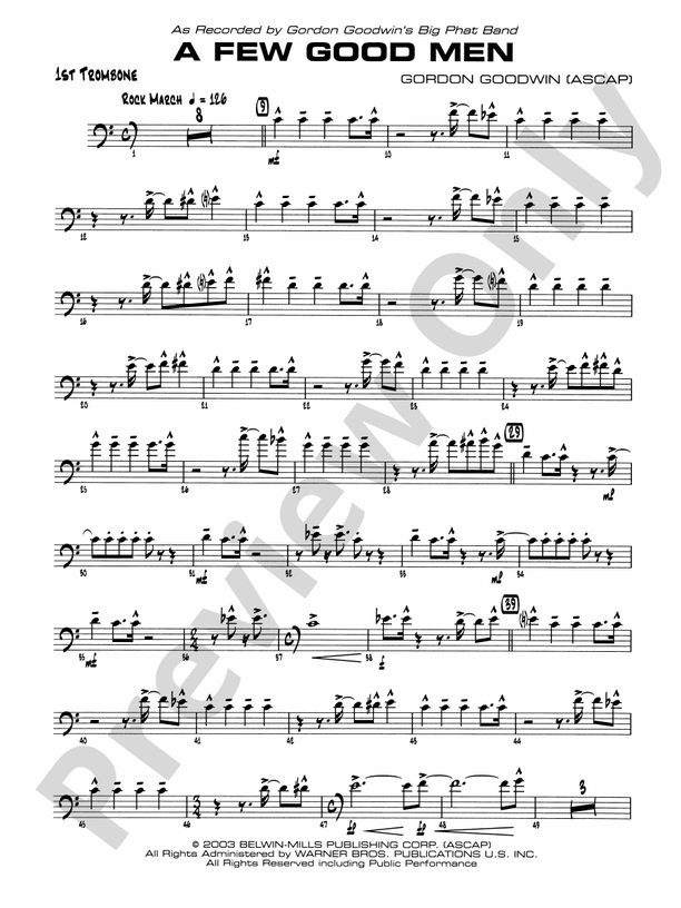 A Few Good Men: 1st Trombone: 1st Trombone Part - Digital Sheet 