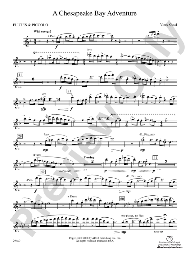 A Chesapeake Bay Adventure: Flute: Flute Part - Digital Sheet Music ...