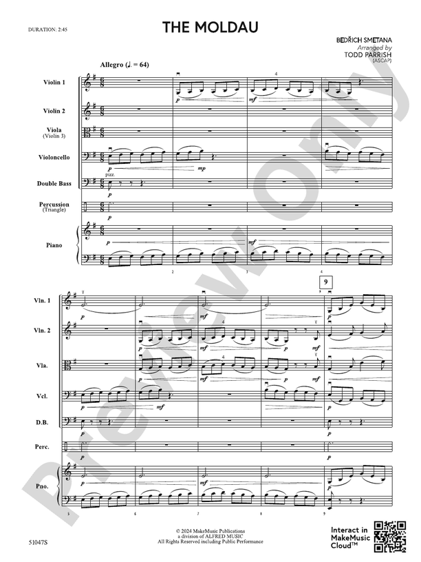 The Moldau - Bedřich Smetana Sheet Music for Piano (Solo