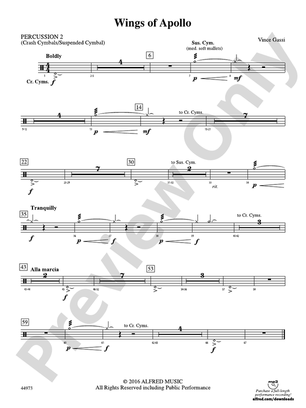 Wings of Apollo 2nd Percussion 2nd Percussion Part Digital Sheet