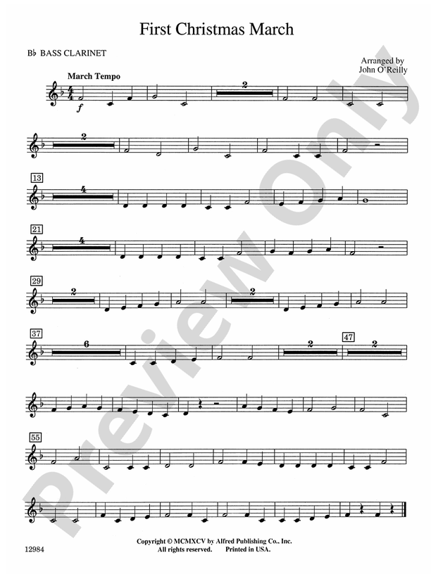 First Christmas March Clarinet Printables First Christmas March Clarinet Printables