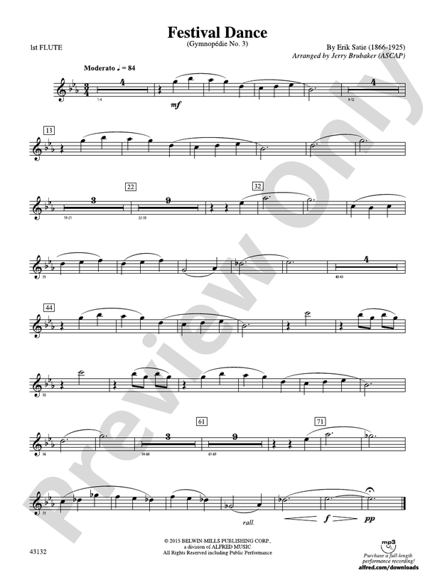Festival Dance Flute Flute Part Digital Sheet Music Download