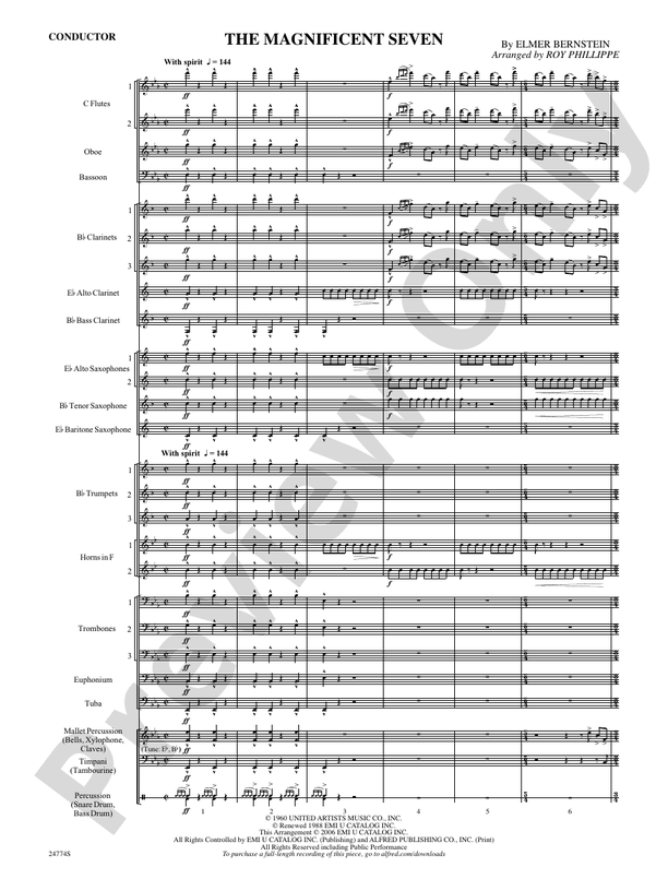 The Magnificent Seven: Score: Concert Band Score - Digital Sheet Music ...