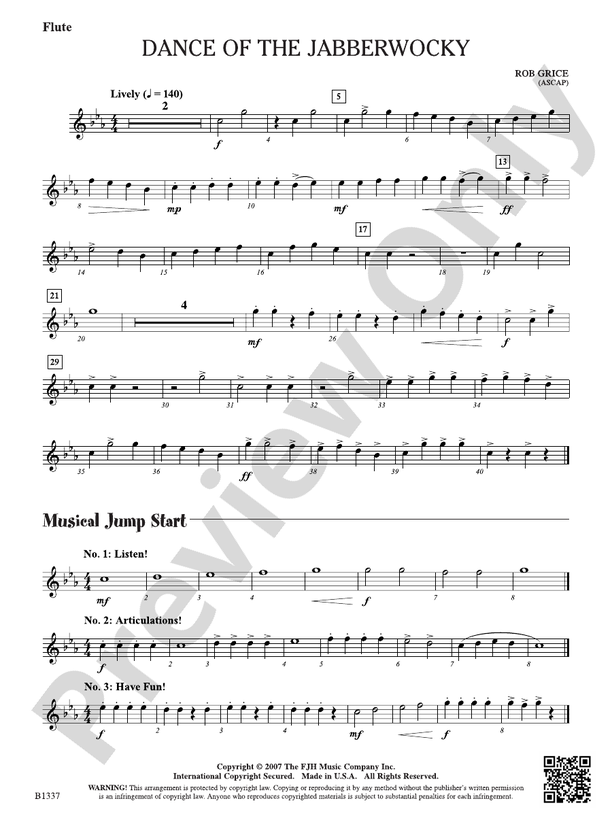 Dance of the Jabberwocky: Flute: Flute Part: Rob Grice - Digital