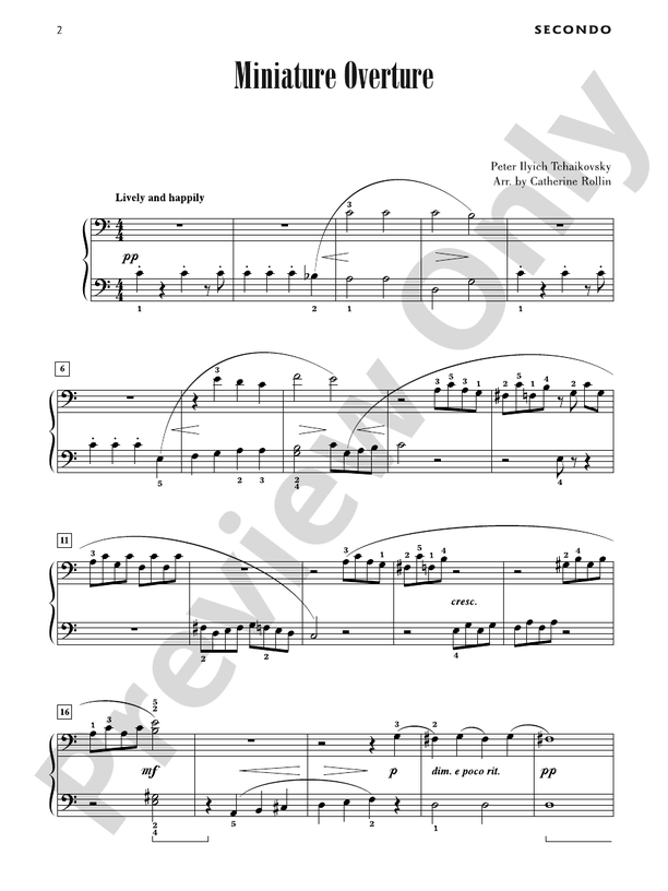 Miniature Overture - Piano Duet (1 Piano, 4 Hands)